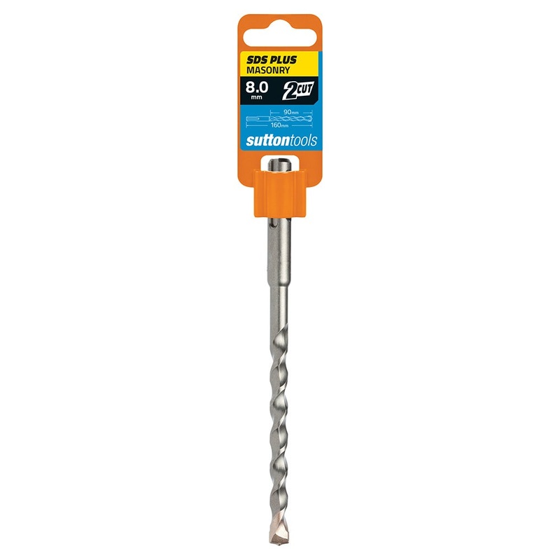 SUTTON 8.0X160MM 2-CUT SDS PLUS TCT MASONRY DRILL BIT D6130800