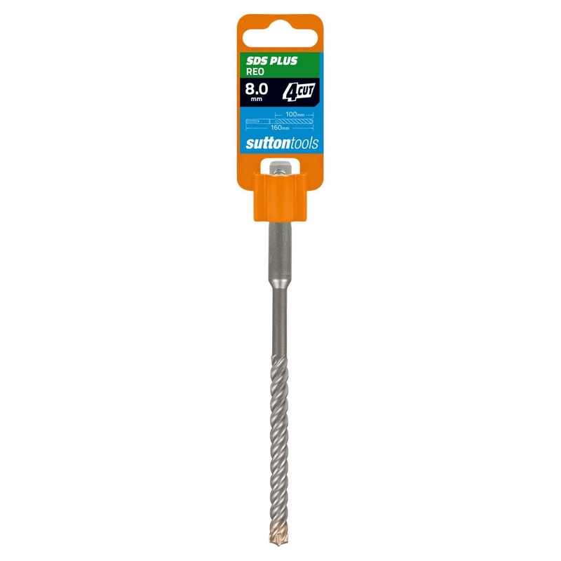 SUTTON 8.0X160MM 4-CUT REO SDS PLUS TCT MASONRY DRILL BIT D6320800