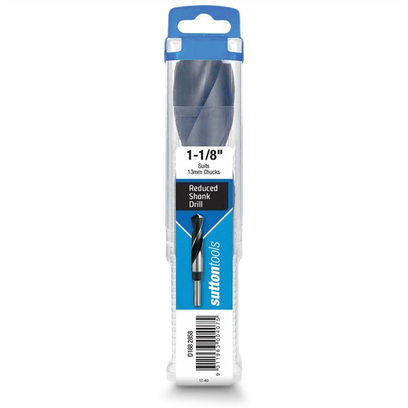 SUTTON 1-1/8INCH X 152MM 12.5MM REDUCED SHANK HSS METAL DRILL BIT