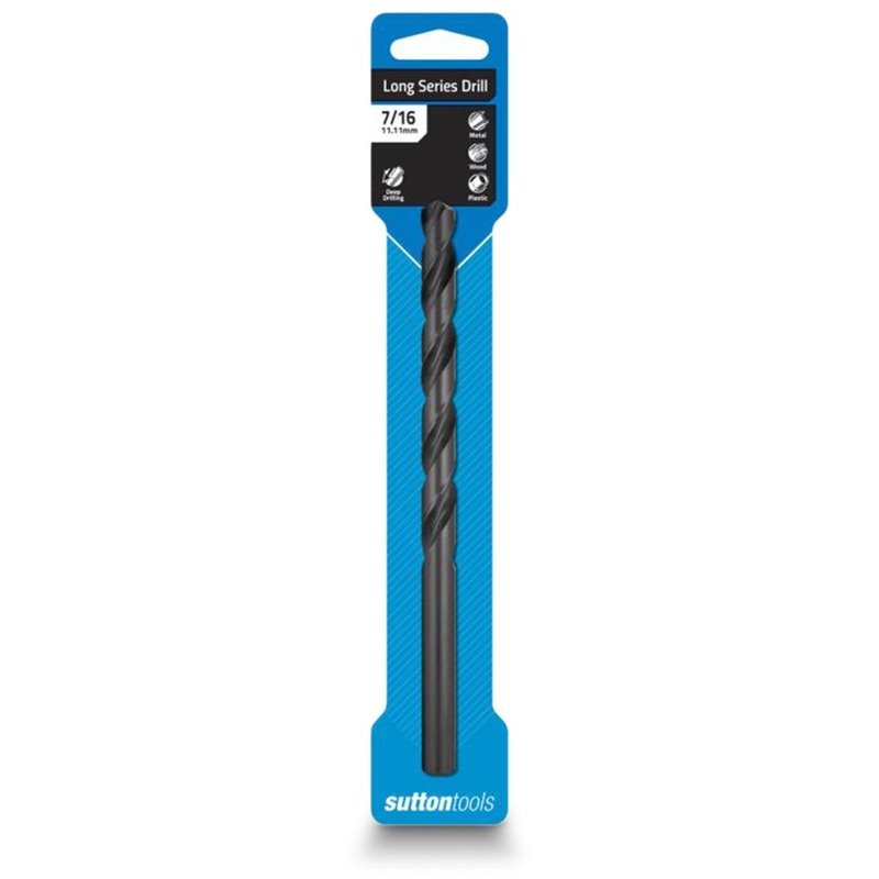 SUTTON 7/16INCH X 184MM METAL DRILL BIT LONG SERIES HSS BLUE BULLET D1101111