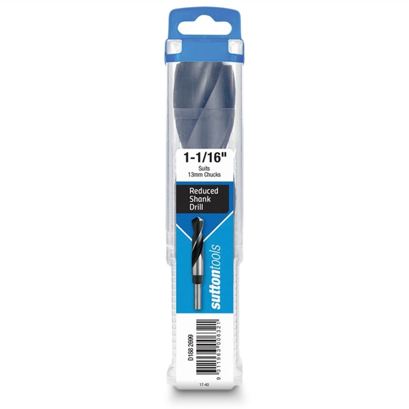 SUTTON 1-1/16INCH X 152MM 12.5MM REDUCED SHANK HSS METAL DRILL BIT