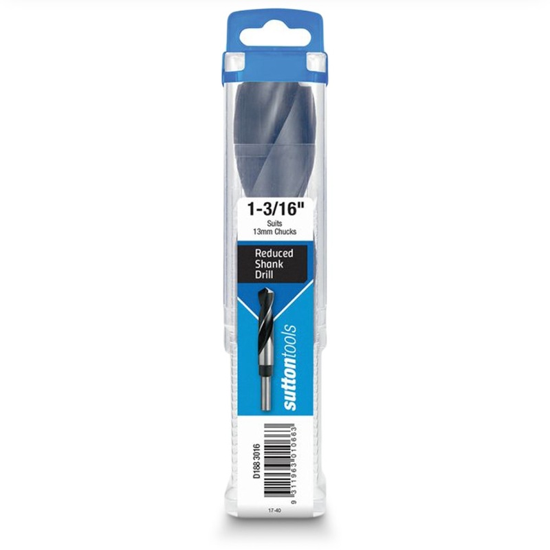 SUTTON 1-3/16INCH X 152MM 12.5MM REDUCED SHANK HSS METAL DRILL BIT