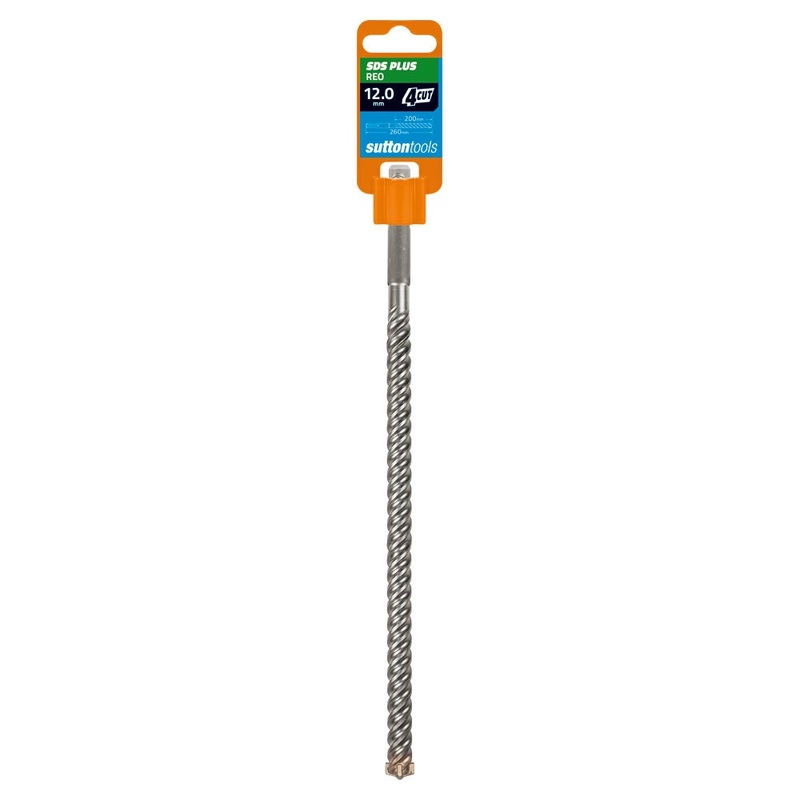 SUTTON 12X260MM 4-CUT REO SDS PLUS TCT MASONRY DRILL BIT D6341200