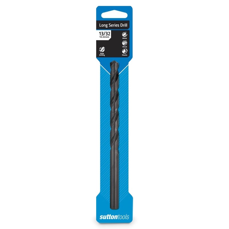 SUTTON 13/32INCH X 7INCH METAL DRILL BIT LONG SERIES HSS BLUE BULLET