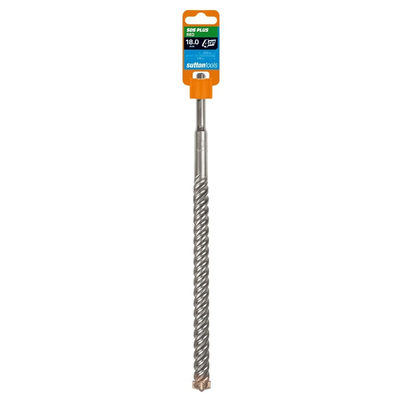 SUTTON 18X310MM 4-CUT REO SDS PLUS TCT MASONRY DRILL BIT D6351800