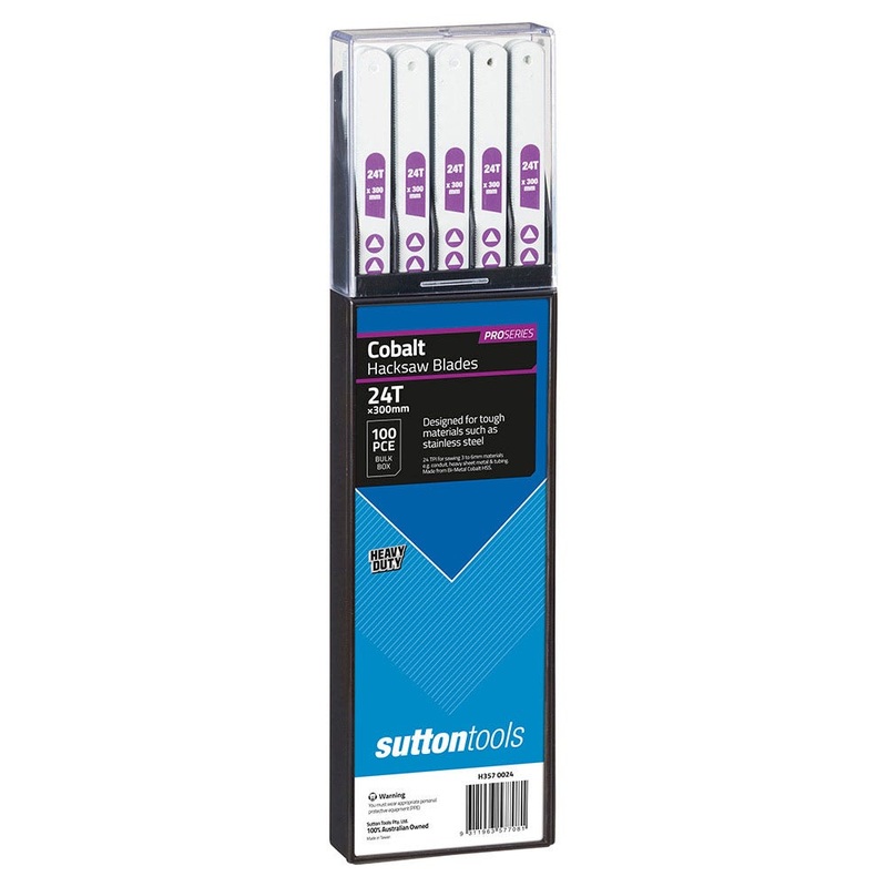 SUTTON 300MM 24TPI BI-METAL COBALT HACKSAW BLADE – 100 PACK H3570024