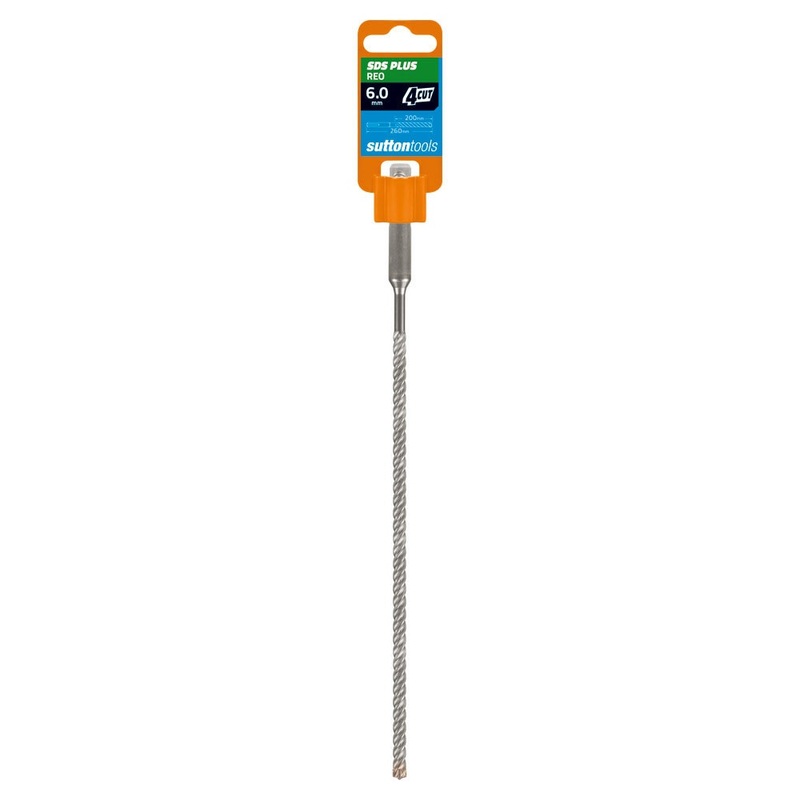 SUTTON 6.0X260MM 4-CUT REO SDS PLUS TCT MASONRY DRILL BIT D6340600