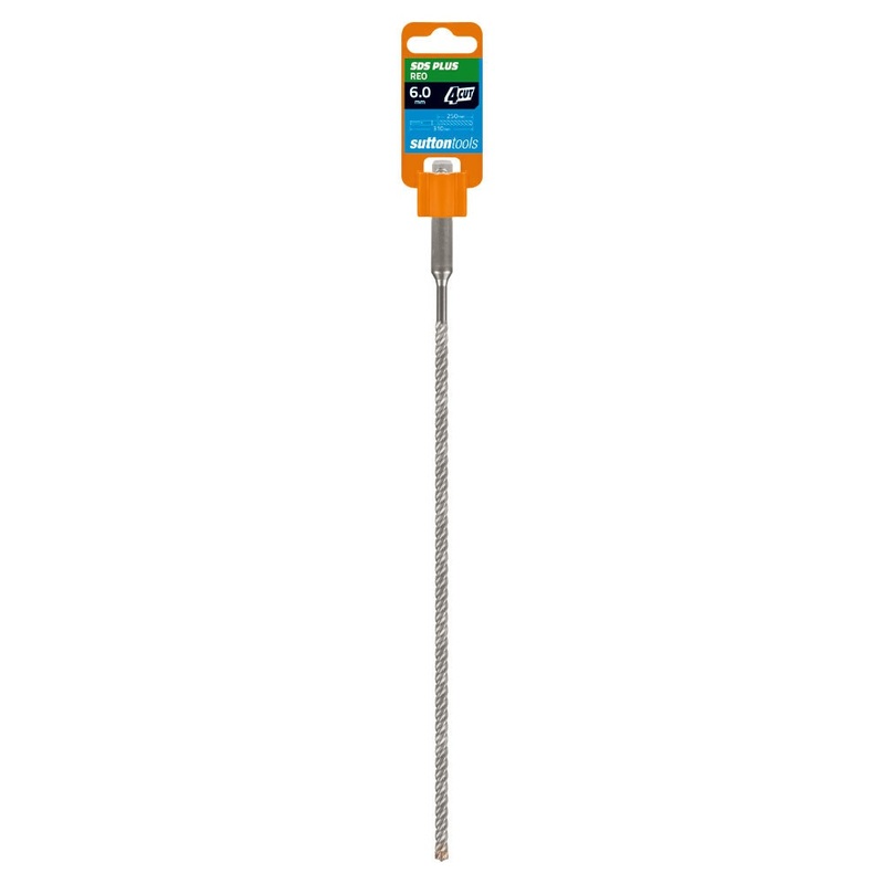 SUTTON 6.0X310MM 4-CUT REO SDS PLUS TCT MASONRY DRILL BIT D6350600