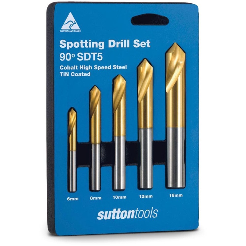 SUTTON 6-16MM HSS-COBALT-TIN SPOTTING DRILL SET – 5 PIECE