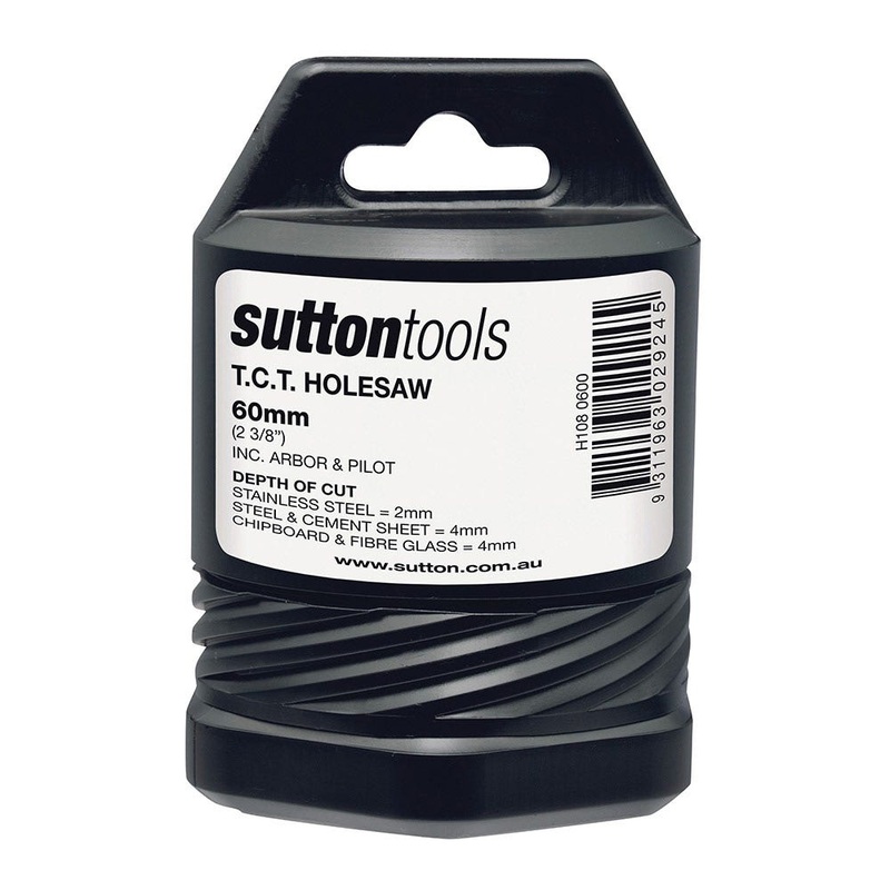 SUTTON 60MM TCT METAL HOLESAW W/ ARBOR H1080600