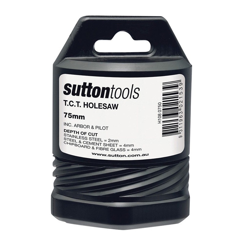 SUTTON 75MM TCT METAL HOLESAW W/ ARBOR H1080750