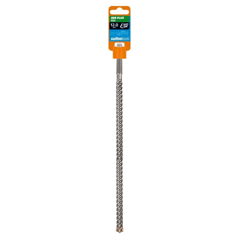 SUTTON 12X310MM 4-CUT REO SDS PLUS TCT MASONRY DRILL BIT D6351200