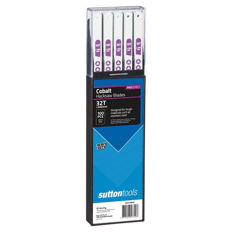 SUTTON 300MM 32TPI BI-METAL COBALT HACKSAW BLADE – 100 PACK H3570032