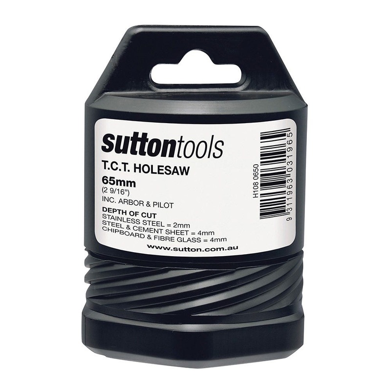 SUTTON 65MM TCT METAL HOLESAW W/ ARBOR H1080650