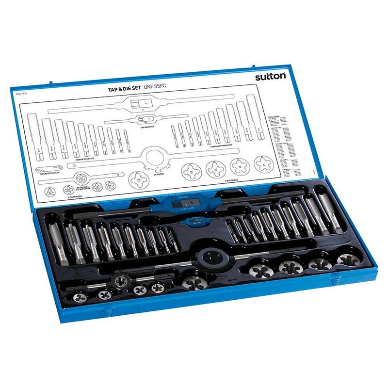 SUTTON 1/4-1INCH UNF TAP & DIE SET – 34 PIECE M500NF35