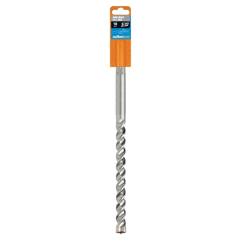 SUTTON 18X340MM 3-CUT REO PRO SDS-MAX TCT MASONRY DRILL BIT D6751800