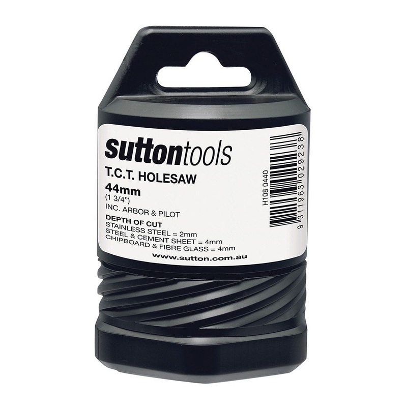 SUTTON 44MM TCT METAL HOLESAW W/ ARBOR H1080440
