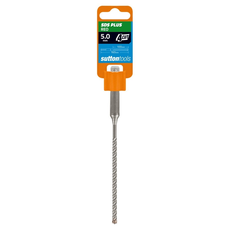 SUTTON 5.0X160MM 4-CUT REO SDS PLUS TCT MASONRY DRILL BIT D6320500