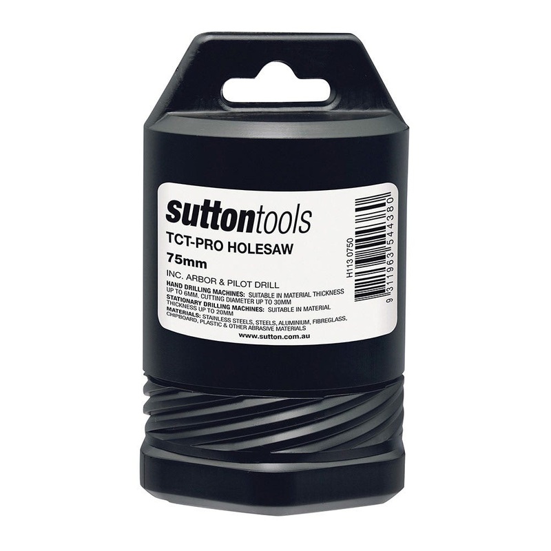 SUTTON 75MM TCT METAL HOLESAW W/ ARBOR – DEEP CUT H1130750