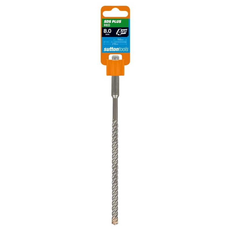 SUTTON 8.0X210MM 4-CUT REO SDS PLUS TCT MASONRY DRILL BIT D6330800