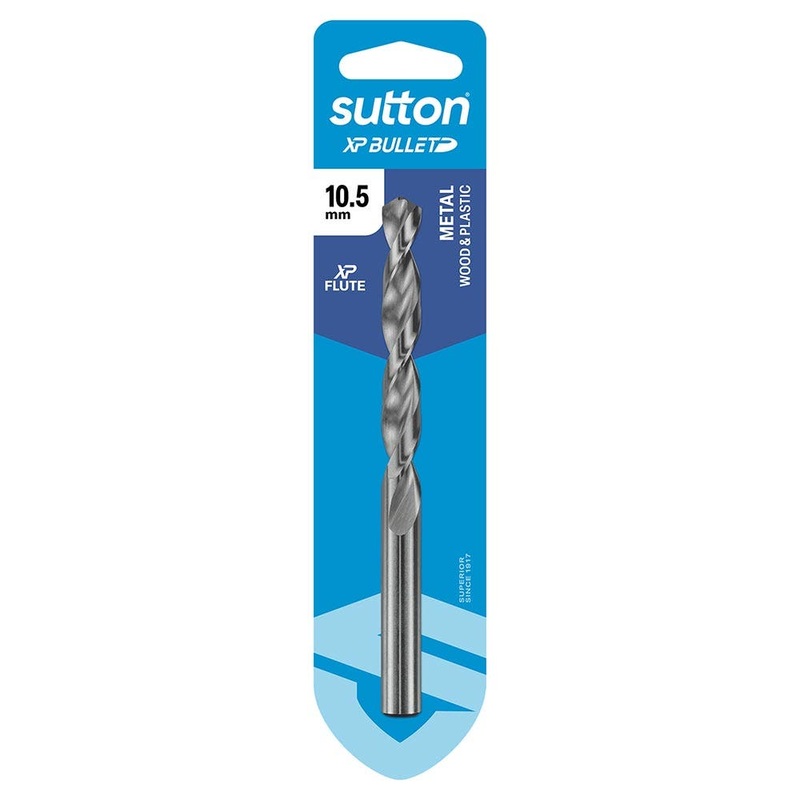 SUTTON 10.5MM X 133MM HSS BRIGHT XTREME PRECISION – XP BULLET JOBBER DRILL BIT D220H1050