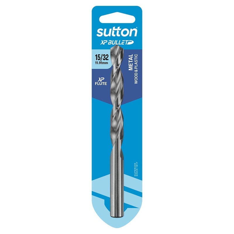 SUTTON 15/32 X 151MM HSS BRIGHT XTREME PRECISION – XP BULLET JOBBER DRILL BIT D220H1191
