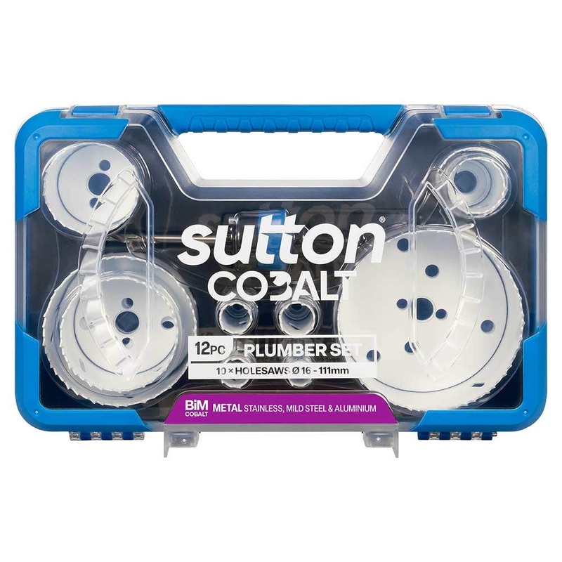 SUTTON 16-111MM PLUMBER PRO BI-METAL HOLESAW SET – METAL/WOOD – 12 PIECE H125SP12A