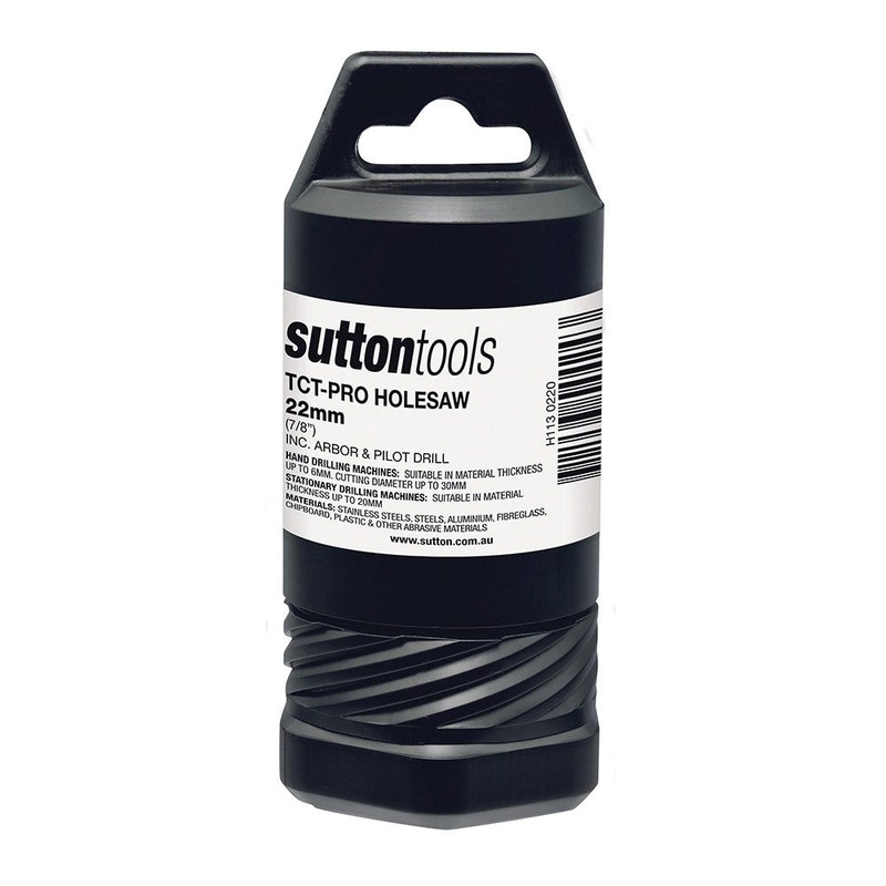 SUTTON 22MM TCT METAL HOLESAW W/ ARBOR – DEEP CUT H1130220
