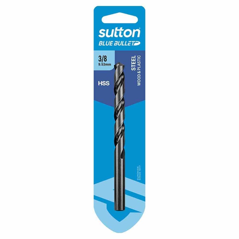 SUTTON 3/8INCH X 133MM HSS BLUE BULLET CARD JOBBER METAL DRILL BIT D102H0953