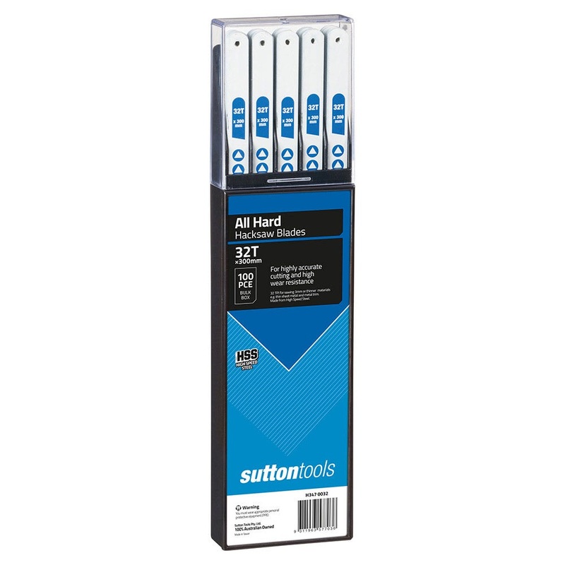 SUTTON 300MM 32TPI HARD HSS HACKSAW BLADE – 100 PACK H3470032