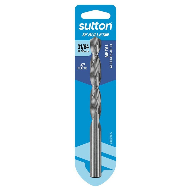 SUTTON 31/64 X 151MM HSS BRIGHT XTREME PRECISION – XP BULLET JOBBER DRILL BIT D220H1231