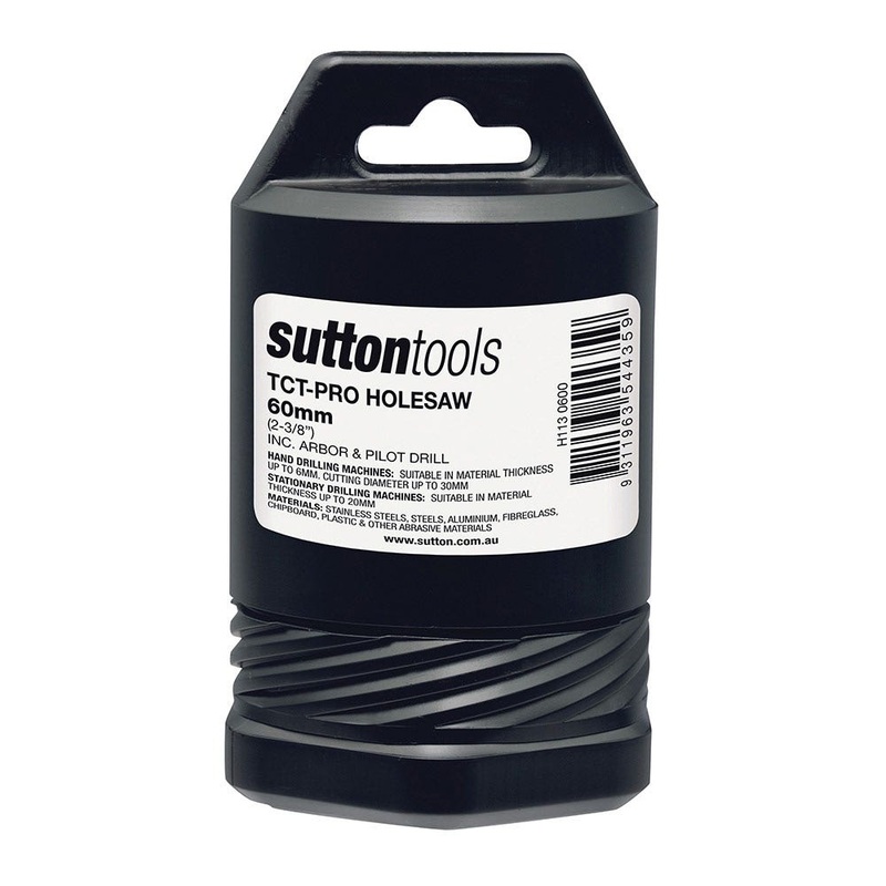 SUTTON 60MM TCT METAL HOLESAW W/ ARBOR – DEEP CUT H1130600