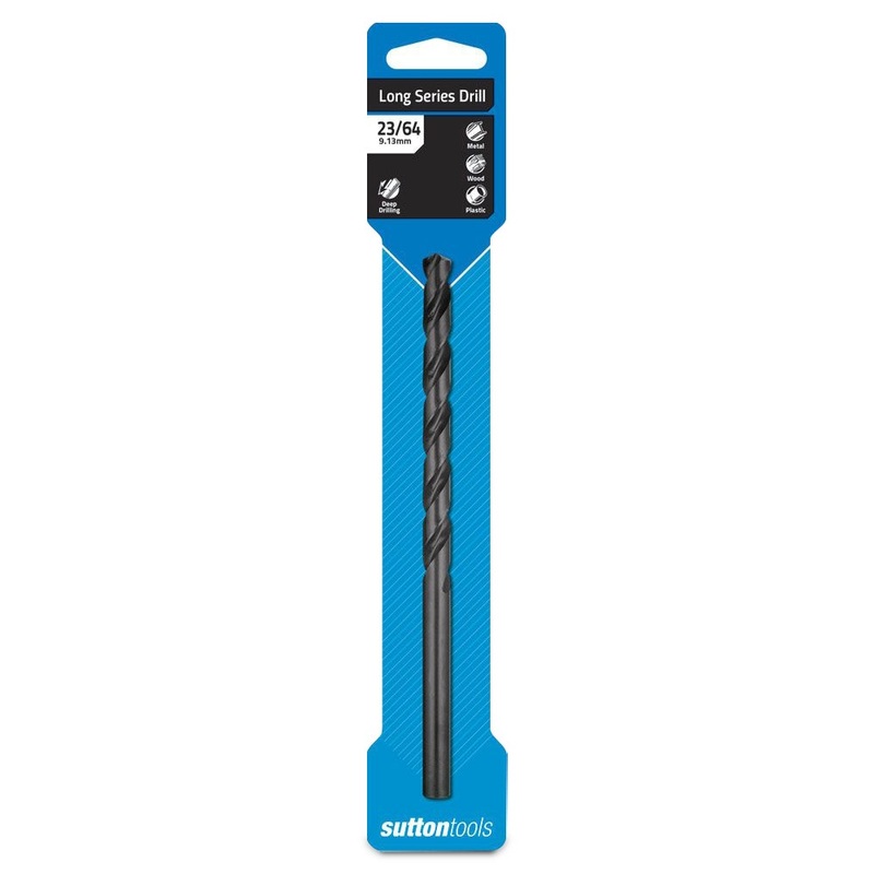SUTTON 23/64INCH X 6.3/4INCH METAL DRILL BIT LONG SERIES HSS BLUE BULLET